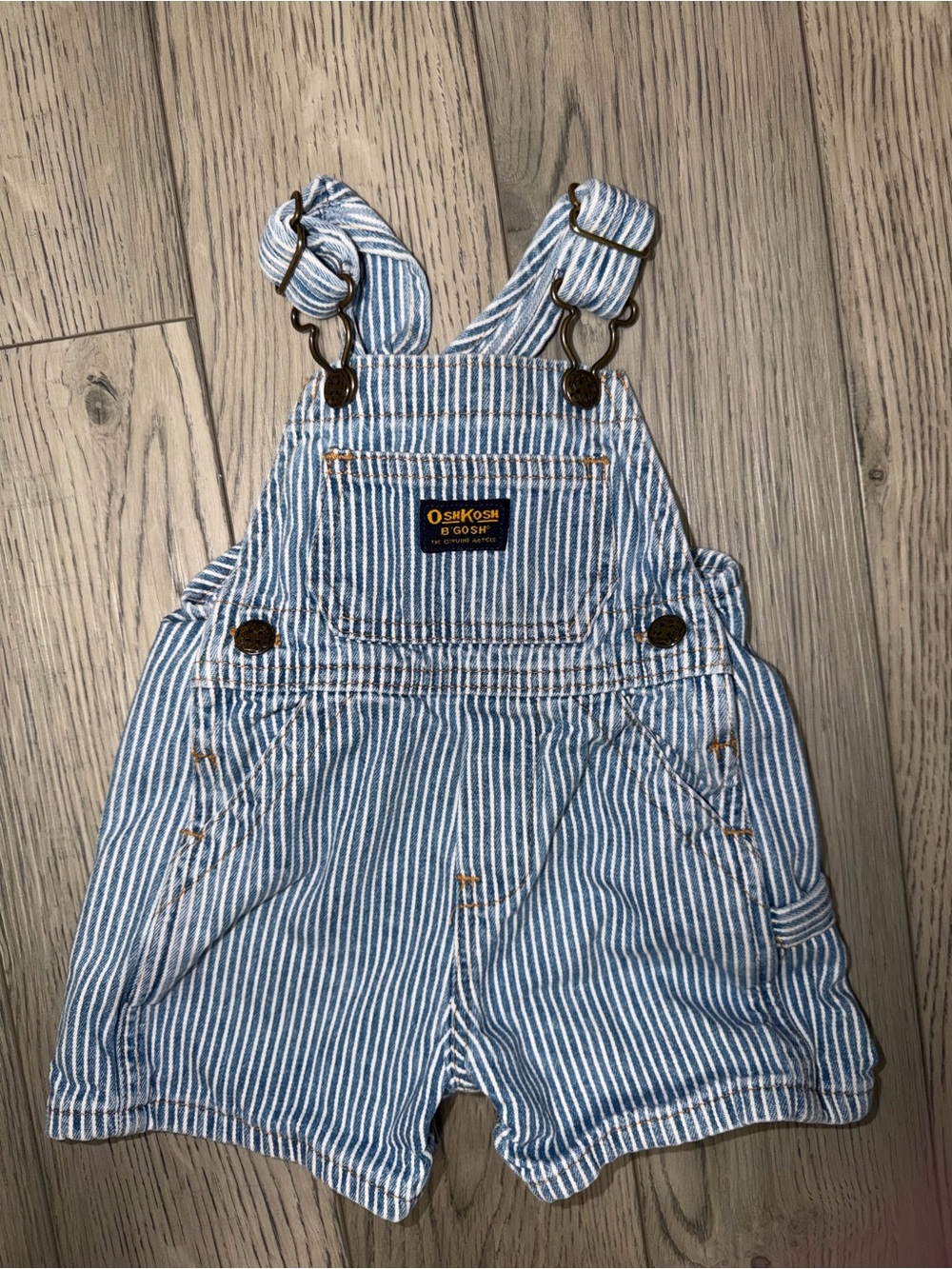 Vintage Oshkosh striped short tall overall